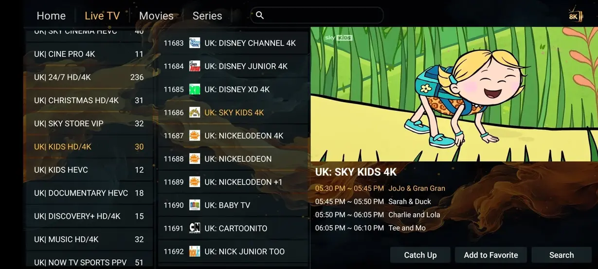 Pongo IPTV gränssnitt på tv skärm 8